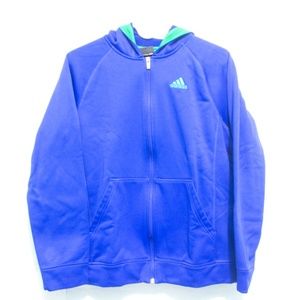 Adidas Kids Full Zip Blue Hooded Sweater XL (18)